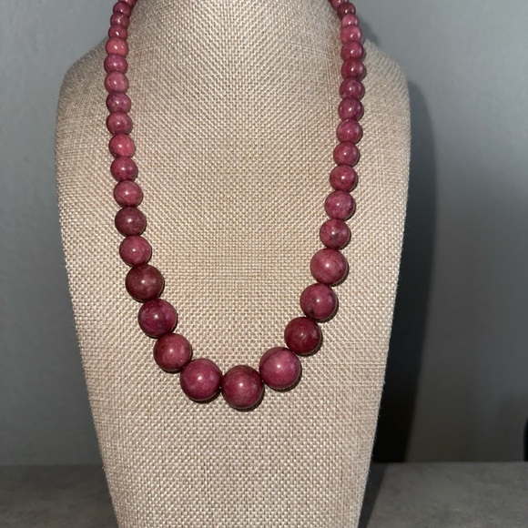 Rose Rhodonite Graduated Bead Necklace by Jay King - Picture 1 of 13